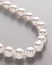 Schmuck Collier Silber 925er bicolor MK-Perlen 12mm weiss Zirkonia 45cm Ä5154