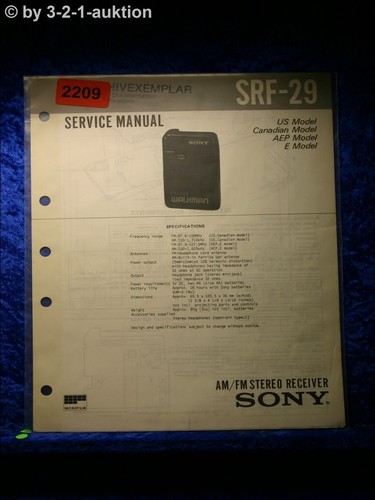 Sony service manual - manual, srf