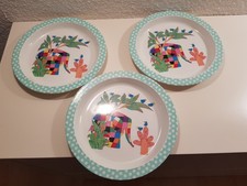 Kinder Geschirr Set – 3 Teller + Besteck (Löffel, Gabel, Messer) – bunt – Kunsts