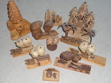 Antike Miniaturen Handarbeit Erzgebirge Kutschen Bäume Figuren Tiere Karavane