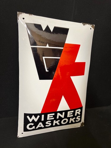 Wiener gaskoks emailschild wgk - wiener,