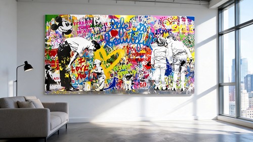 Banksy pop art wandbild life - pop,