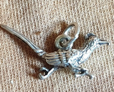 kl.  Roadrunner- Greater Road Runner als Ketten Anhänger, 925%, Indianerschmuck
