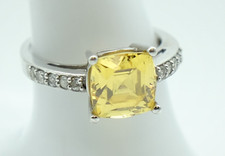 Damenring 925 Silber Citrin Zirkon Edelsteine Gr.56 Sterlingsilber Ring  #84L