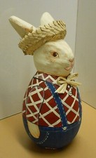 Nostalgie Pappmachee OSTERHASE zum Füllen, H 22cm, unbenutzt, GUT!