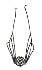 Antik 800 Silber Kropfkette Koralle Trachtenschmuck Halskette Collier Landhaus