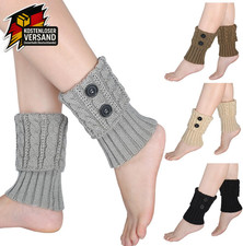 Damen Beinstulpen Kurz Gestrickt Winter Trachtenstulpen Stiefelstulpen Paar