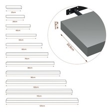 Wandregal Wandboard Buchregal Hängeregal DVD CD Regal Holz Board 25-120 cm Grau