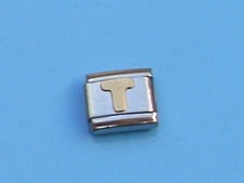 Original Nomination Gold Modul +++  BUCHSTABE T +++ sehr  guter Zustand