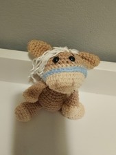 Deko Kuscheltier Pferd Handarbeit Gehäkelt Neu Blaues Halfter!!!