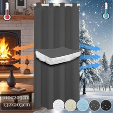 Tür Vorhang Dicke Schwere Thermovorhang Wasserdicht Kälteschutz Ösen Gardinen DE