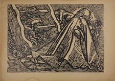 Ernst Barlach (1870-1938): "Der göttliche Bettler". Holzschnitt 1922.