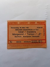 Alte Konzertkarte Ticket Ideal Berliner Rockcircus 1981 Mannheim