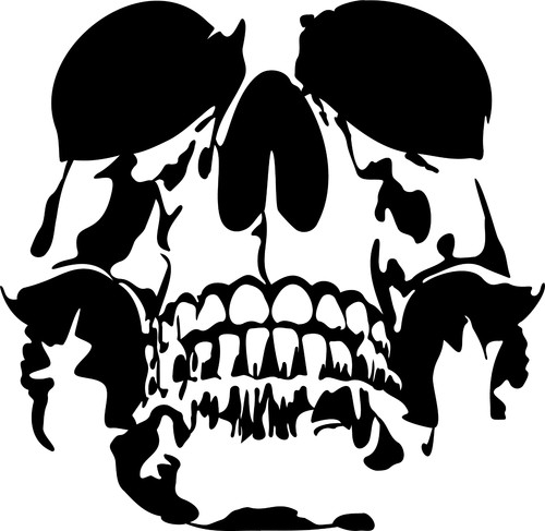 Aufkleber skull totenkopf - x,