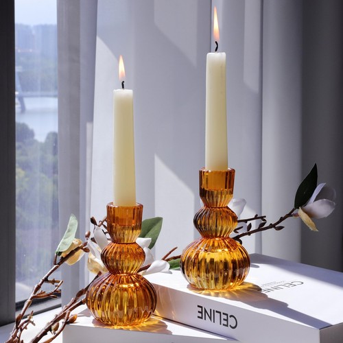 Bernstein glas kerzenständer - bernstein,