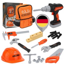 Kinder Werkzeugkoffer 28-tlg mit Bohrmaschine – Tolles Weihnachtsgeschenk ab 3