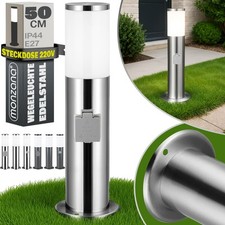 Standleuchte Außenleuchte Wegeleuchte mit Bewegungsmelder Steckdose Edelstahl