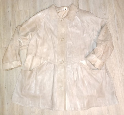 Lederjacke kurzmantel beige - lederjacke,