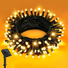 12m 120 LED Solar Lichterkette Beleuchtung IP65 Warmweiß Party Garten Außen Deko