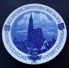 MEISSEN REGIMENTSTELLER KGL. SÄCHS. INFANTERIE RGT.  N° 105, KÖNIG WILHELM II.