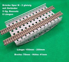 Brücke Spur N 150mm-200mm 2gleisig - 5 tlg. Bausatz  3D Druck PLA 4 Farben (20)