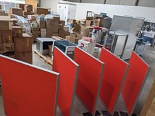 5 STÜCK Schallschutz 119 *100 Trennwand Stellwand Büro Raumteiler rot Aluminium