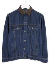 Atlas for Men Jacke Herren Halb Denim Trucker Cord-Kragen