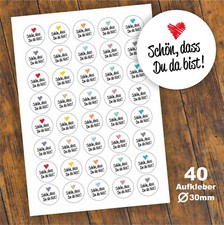 40 Aufkleber "Schön, dass du