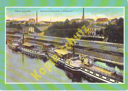 Riesa anlegestelle - ak,