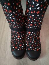 Underground Stiefeletten in Biker-Optik mit Sternen - Größe 37 - Topp Zustand