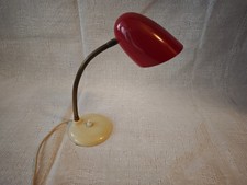 Tischleuchte 50er Tischlampe Rot/Weiß Schwanenhals