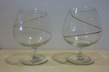 Zwei Cognac-Schwenker groß mit Goldverzierung Leonardo La Strada