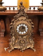 Antike Boulle Tischuhr Jugendstil Messing Um 1900