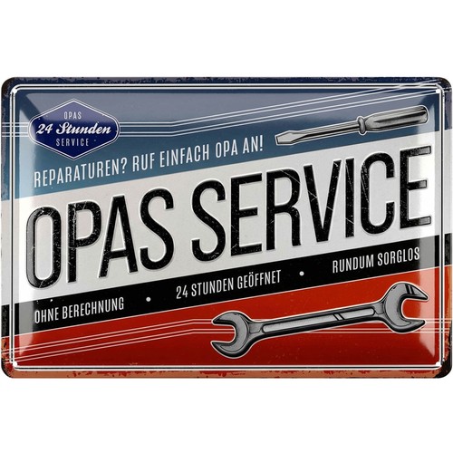 Retro blechschild opas - blechschild,