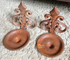2 x Wandkerzenhalter - Kerzenständer - Gusseisen