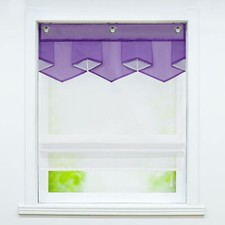 Voile Raffrollo ohne Bohren Raffgardine Küche Gardine mit Ösen Wohnzimmer Modern