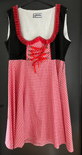 Damen Trachten Dirndl ärmellos Schwarz, Rot-Weiß kariert ca. Gr. 50 v. Lifos