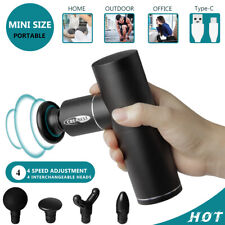 Massage Gun Mini Electric Massagepistole Massager Muscle Massagegerät + 4 Köpfe