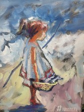 Ölbild Amgeln Kind   Modern Art Alexander Diener Kunst Unikat Wandbild Bild