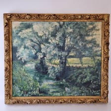 John Culpin of Baldock Vintage signiertes Öl auf Leinwand von Mühle Stream datiert 1966