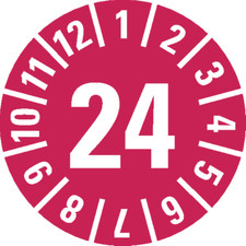 Prüfplakette 24, rot