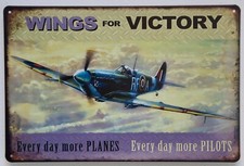 Flugzeug Wings for Victory Vintage Retro Blechschild 20x30cm Nostalgie Geschenk