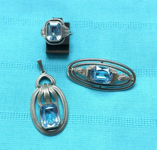 Art deco 835 silber set - art,