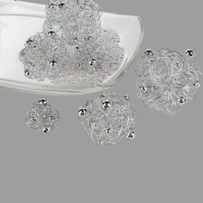 Deko-Kugel aus Silberdraht | Dekoobjekt Deko Tischdekoration