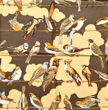 HERMES PARIS RARE LES OISEAUX DES CHAMPS ET DES BOIS TUCH SCHAL CARRE SCARF BOX