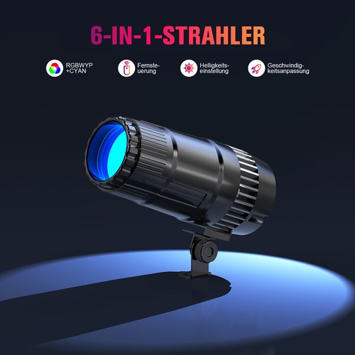 70w 6in1 led rgbwyp cyan - 70w, rgbwyp+cyan