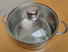 Edelstahl 18/10 Kochtopf Ø ca 20 cm Topf mit Glasdeckel  2,5 Liter