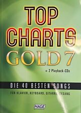 TOP CHARTS GOLD 7 + 2 Playback-CD's, für Piano, Keyb., Git., Gesang - Nr. 15814