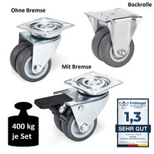 Möbelrollen Schwerlastrollen Lenkrollen Strandkorbrollen Ø 50 mm 400 kg SOTECH