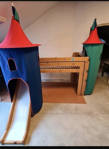Kinderhochbett mit rutsche - kinderhochbett,